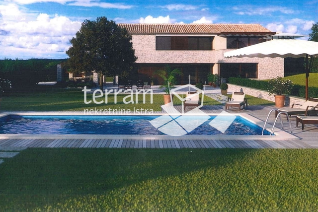 Istria, Tinjan, building plot 573m2 with building permit for a house with a swimming pool for sale