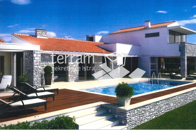 Istria, Tinjan, building plot 1490m2 with building permit for a house with a swimming pool for sale