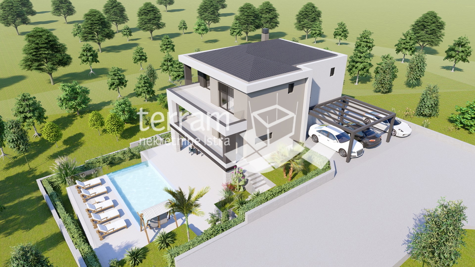 Istria&comma; Barban&comma; Pavli&cacute;i&comma; building land 566 m2&comma; conceptual project for a two-story house with a pool&comma; &num;sale