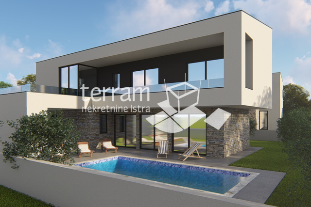 Istria, Marčana, house 174.85m2 with pool, sea view, NEW!!, for sale