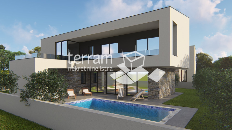 Istrien, Marčana, Haus 174,85m2 mit Pool, Meerblick, NEU!!, zu verkaufen