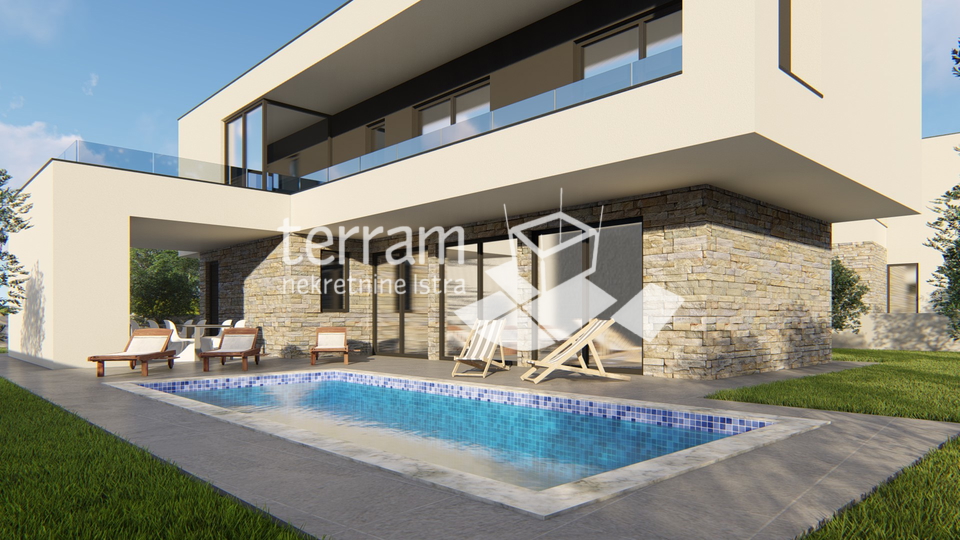 Istrien, Marčana, Haus 174,85m2 mit Pool, Meerblick, NEU!!, zu verkaufen