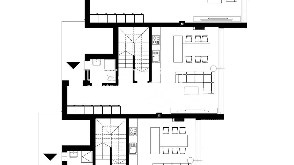 Istria, Medulin, building plot 700m2 with valid building permit for three apartments for sale