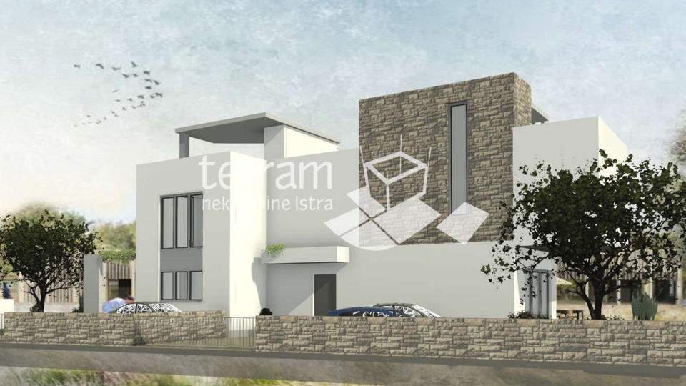 Istria, Ližnjan, building plot 802m2, construction started, sale