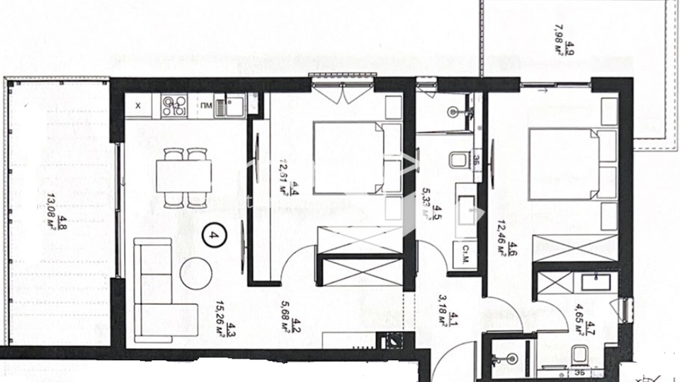 Istrien, Medulin, Wohnung im ersten Stock 80,23 m2, Meerblick, NEU!!, #Verkauf