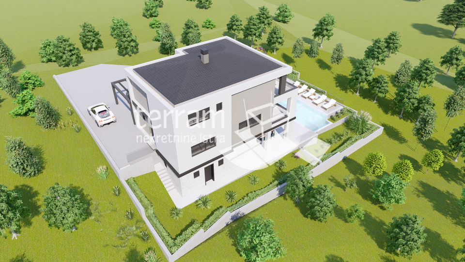 Istria&comma; Barban&comma; Pavli&cacute;i&comma; building land 566 m2&comma; conceptual project for a two-story house with a pool&comma; &num;sale