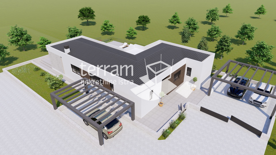 Istria&comma; Barban&comma; Pavli&cacute;i&comma; building plot 612 m2&comma; conceptual design for a ground floor house with a swimming pool&comma; &num;for sale