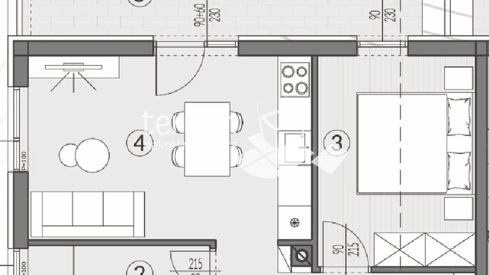 Istra, Pula, okolica, stan 45,28m2, drugi kat 1SS+DB, parking, NOVO!! #prodaja