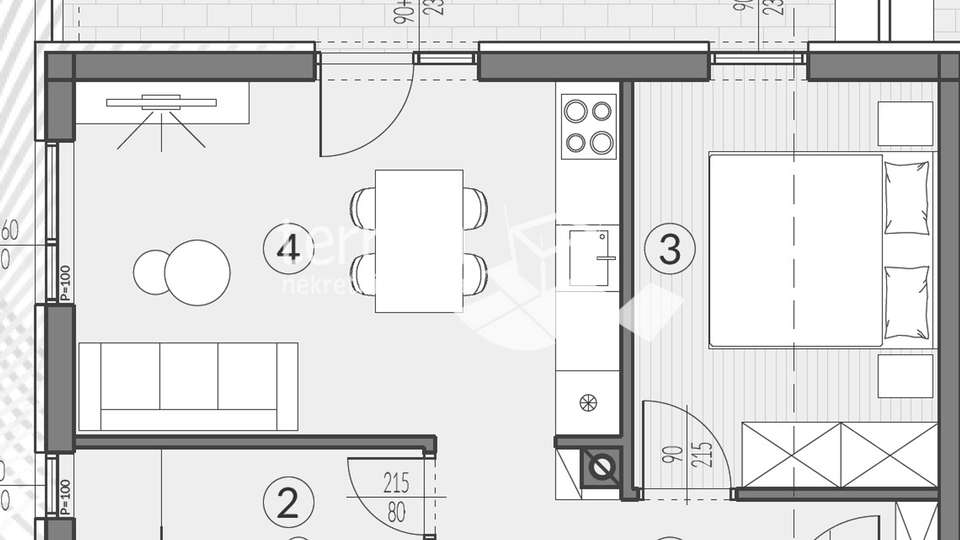 Istra, Pula, okolica, stan 45,28m2, I. kat 1SS+DB, parking, NOVO!! #prodaja