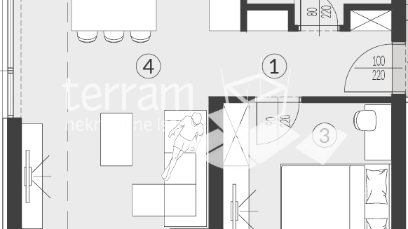 Istrien, Medulin, Banjole, Umgebung, Wohnung 1SZ+Wohnzimmer mit Essbereich, erste Etage, 53,84 m², Parkplatz!! #Verkauf