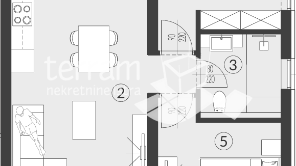Istrien, Medulin, Banjole, Umgebung, Wohnung 2SS+DB, 1. Stock, 62.34m2, Parkplatz!! #Verkauf