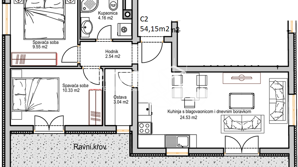 Istrien, Pula, Zentrum, Wohnung 54,25m2, Neubau #zu verkaufen