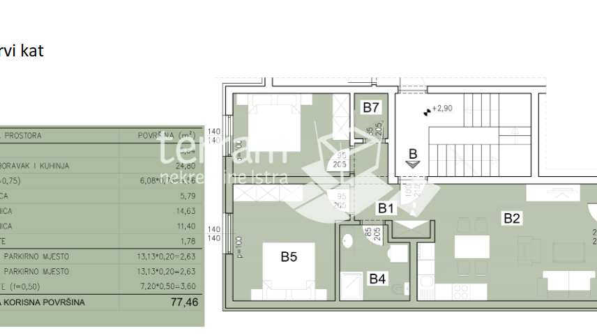 Istria&comma; Pula&comma; &Scaron;ijana&comma; apartment 77&period;46 m2&comma; 2 bedrooms &plus; living room&comma; first floor&comma; 2 x parking&comma; &num;for sale