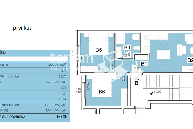 Istria, Pula, Šijana, apartment 60.08 m2, 2 bedrooms + dining room, first floor, #for sale