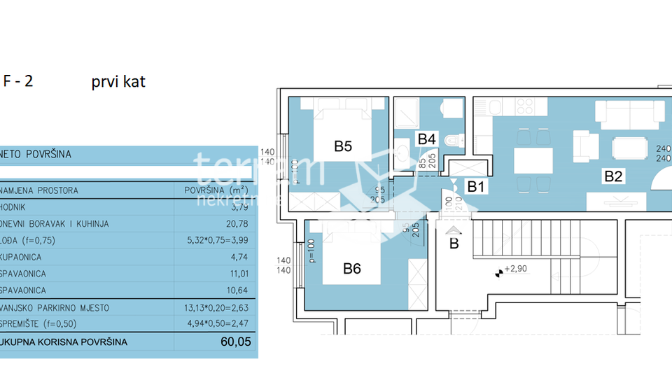 Istria&comma; Pula&comma; &Scaron;ijana&comma; apartment 60&period;08 m2&comma; 2 bedrooms &plus; dining room&comma; first floor&comma; &num;for sale