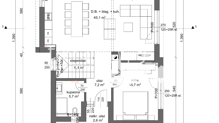 Istria&comma; Barban&comma; Pavli&cacute;i&comma; building land 566 m2&comma; conceptual project for a two-story house with a pool&comma; &num;sale