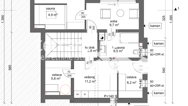 Istria&comma; Barban&comma; Pavli&cacute;i&comma; building land 566 m2&comma; conceptual project for a two-story house with a pool&comma; &num;sale