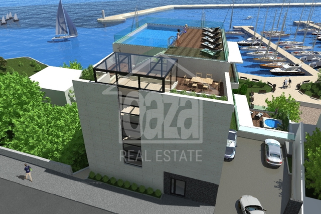 Beautiful luxury new building - smart apartments in Pećine, first row to the sea - under construction