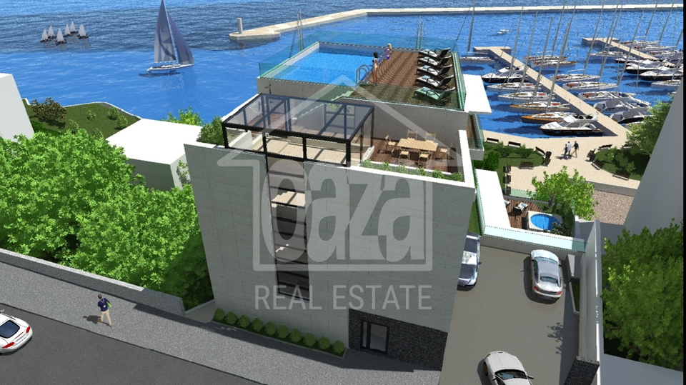 Beautiful luxury new building - smart apartments in Pećine, first row to the sea - under construction