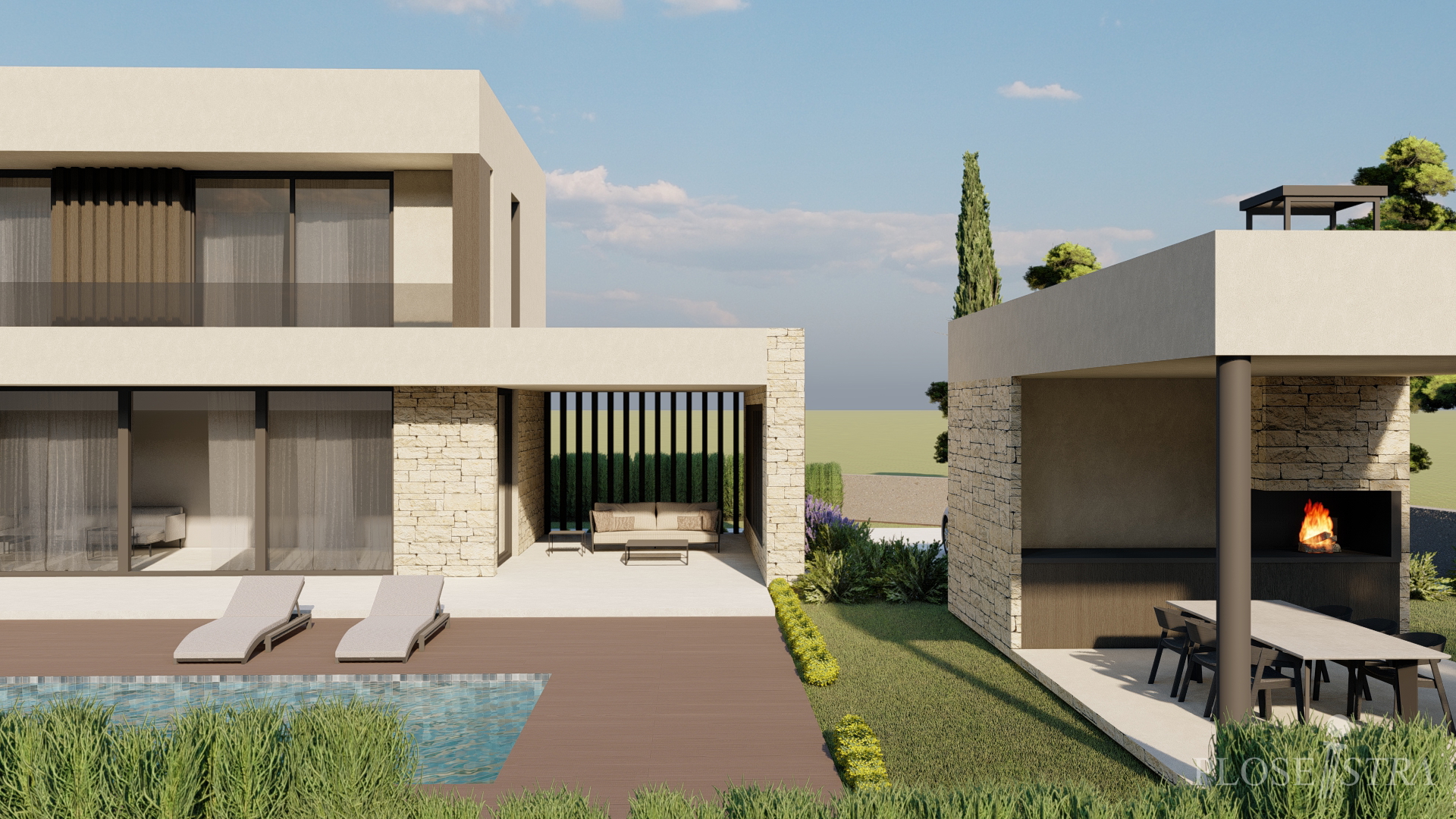POREČ, UMGEBUNG; PROJEKT - VILLA MIT SCHWIMMBAD - VERKAUF!!!