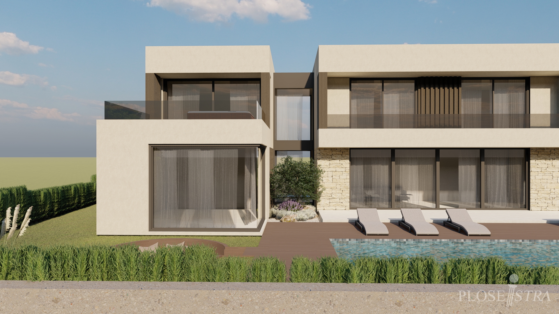 POREČ, UMGEBUNG; PROJEKT - VILLA MIT SCHWIMMBAD - VERKAUF!!!