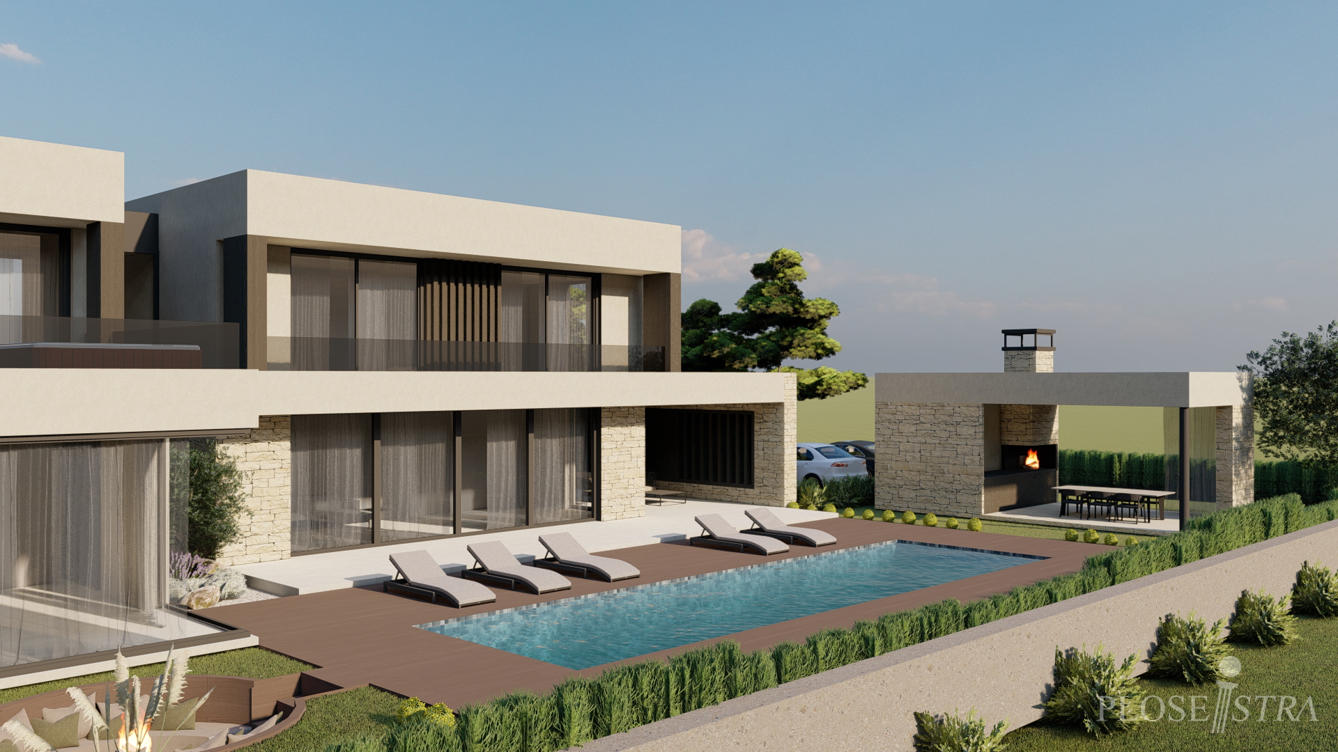 POREČ, UMGEBUNG; PROJEKT - VILLA MIT SCHWIMMBAD - VERKAUF!!!