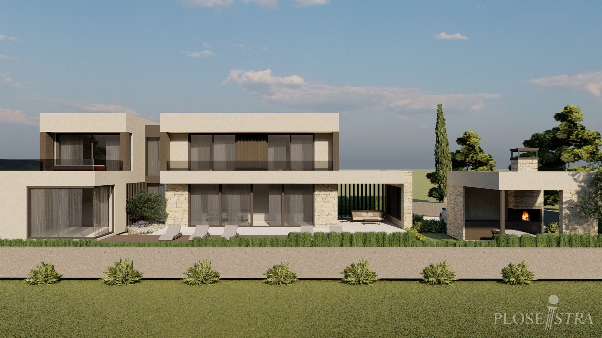 POREČ, UMGEBUNG; PROJEKT - VILLA MIT SCHWIMMBAD - VERKAUF!!!