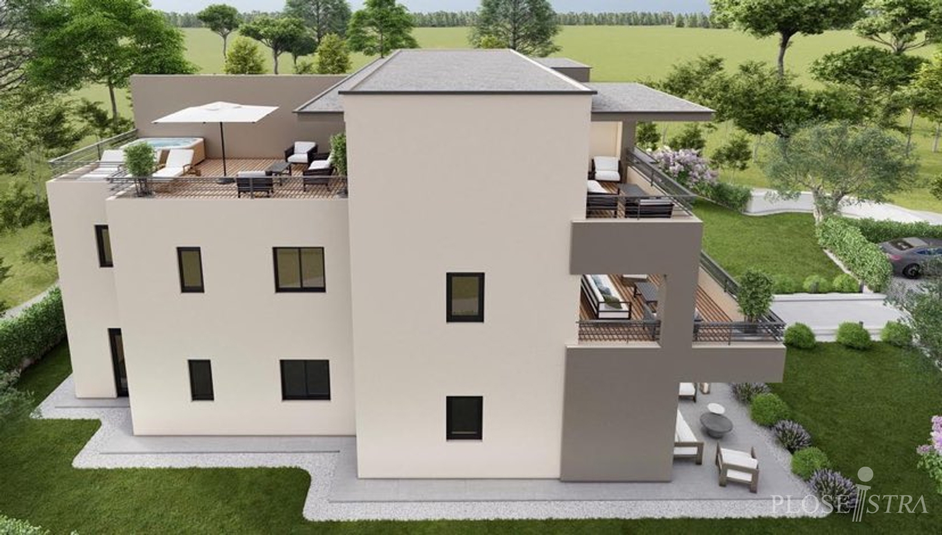 NOVOGRADNJA! MODERAN, DVOETAŽNI TROSOBAN STAN SA KROVNOM TERASOM!