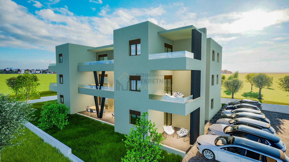 VODICE, PRODAJA STANA U PRIZEMLJU NOVOGRADNJE SA PRIPADAJUĆIM VRTOM