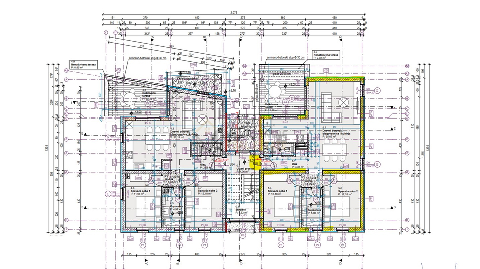 VODICE, NEUES GEBÄUDE, ZWEIZIMMERWOHNUNG IM 2. STOCK, MEERBLICK