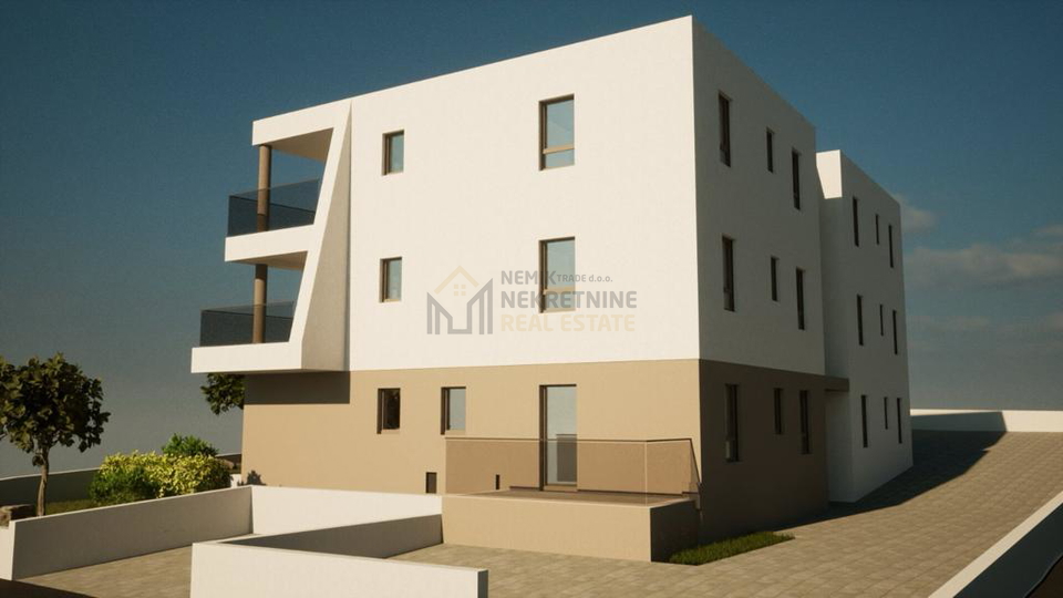 VODICE, NEUES GEBÄUDE, ZWEIZIMMERWOHNUNG IM 2. STOCK, MEERBLICK