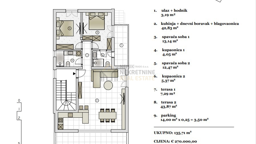 Apartment, 135 m2, For Sale, Vodice