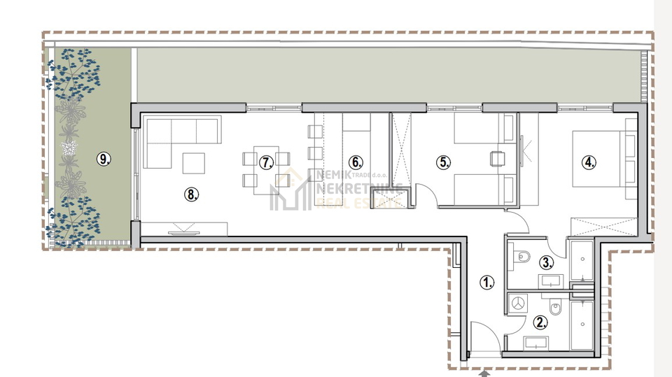 PRIMOŠTEN, FLAT ON THE GROUND FLOOR OF A LUXURY NEW BUILDING - S-1, 2S+ LIVING ROOM