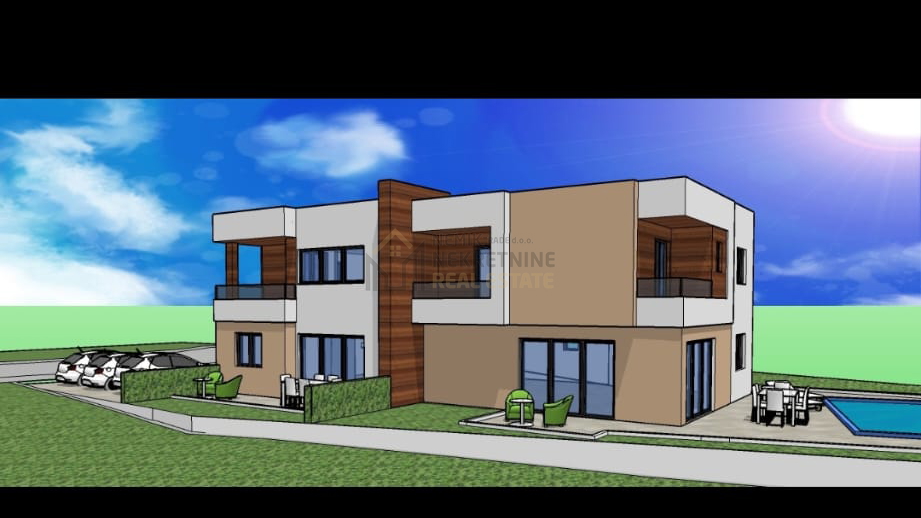 VODICE, APARTMENT S1 WITH TWO BEDROOMS ON THE GROUND FLOOR OF A NEW RESIDENTIAL BUILDING