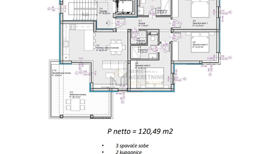VODICE&comma; PRODAJA&comma; NOVOGRADNJA&comma; POSLJEDNJI STAN NA 2&period; KATU SA OTVORENIM POGLEDOM