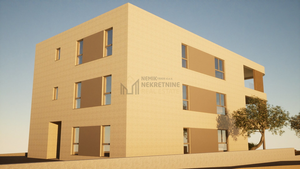 VODICE, STAN U PRIZEMLJU 50 M OD MORA, NOVOGRADNJA