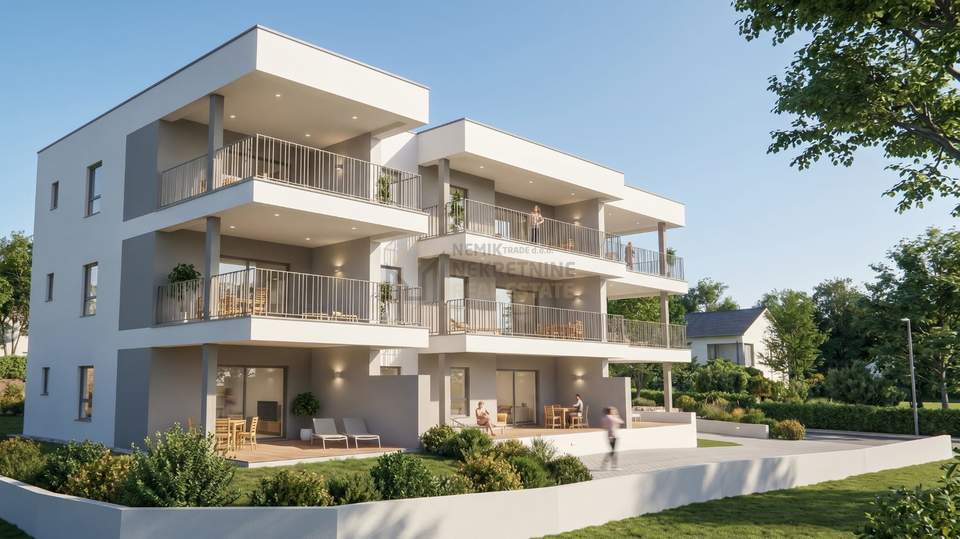 VODICE&comma; NOVOGRADNJA&comma; STAN U PRIZEMLJU SA VRTOM