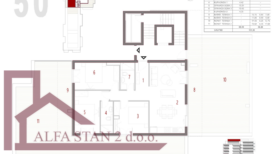 Luxuriöses Penthouse mit Meerblick in einem Gebäude mit Schwimmbad