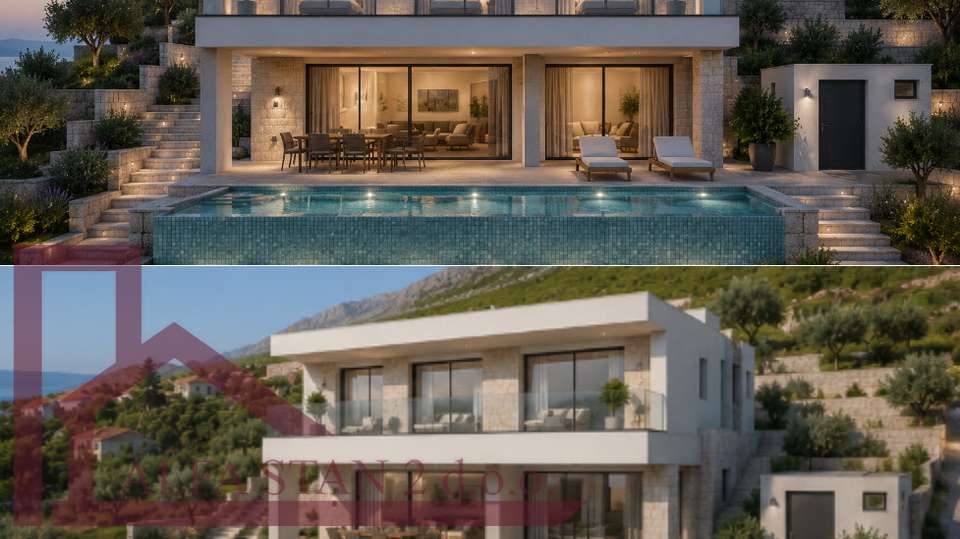 Building Plot with Luxury Villa Project and Pool &ndash; Podstrana near Split