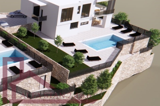 Terreno edificabile con vista per la costruzione di una villa con piscina, Klis, 375.000 €