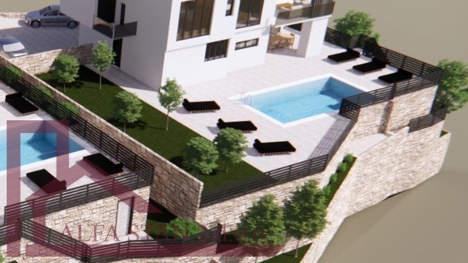 Terreno edificabile con vista per la costruzione di una villa con piscina, Klis, 375.000 €