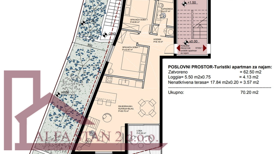Podstrana, Grljevac, Wohnung, 70 m2