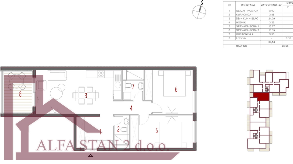 Seget Donji, new construction apartment, 58 m2