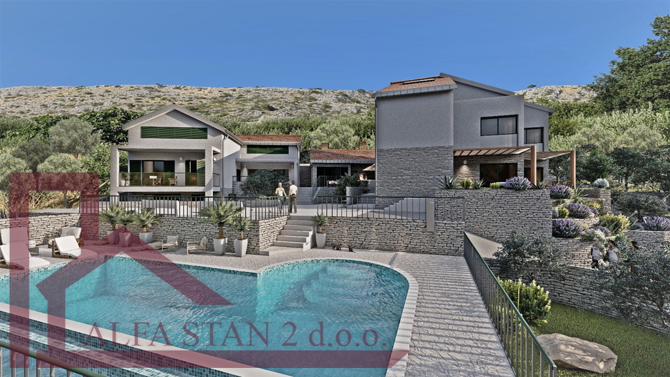 Terreno con vista aperta per la costruzione di una villa, spese comunali pagate e cantiere registrato.