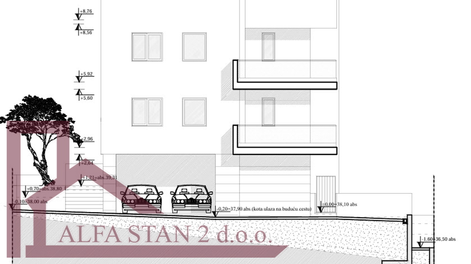 Grundstück Podstrana, Grbavac, 300 Meter vom Meer entfernt