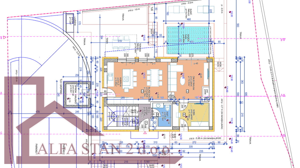 Building Plot with Luxury Villa Project and Pool &ndash; Podstrana near Split