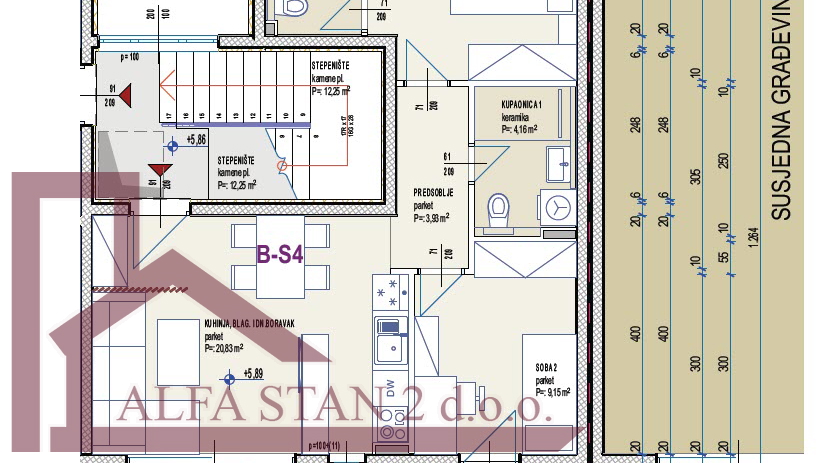 Furnished two-room apartment Podstrana, Strožanac