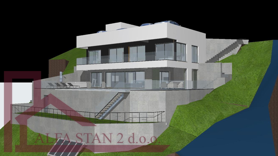 OMI&Scaron; &ndash; GRA&Dstrok;EVINSKO ZEMLJI&Scaron;TE S PRAVOMO&Cacute;NOM GRA&Dstrok;EVINSKOM DOZVOLOM ZA LUKSUZNU VILU S BAZENOM I PANORAMSKIM POGLEDOM NA MORE