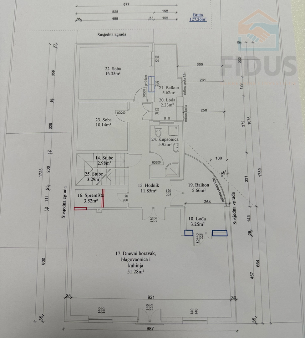 Osijek - moderno opremljen stan 218m2 + manji stan 46m2