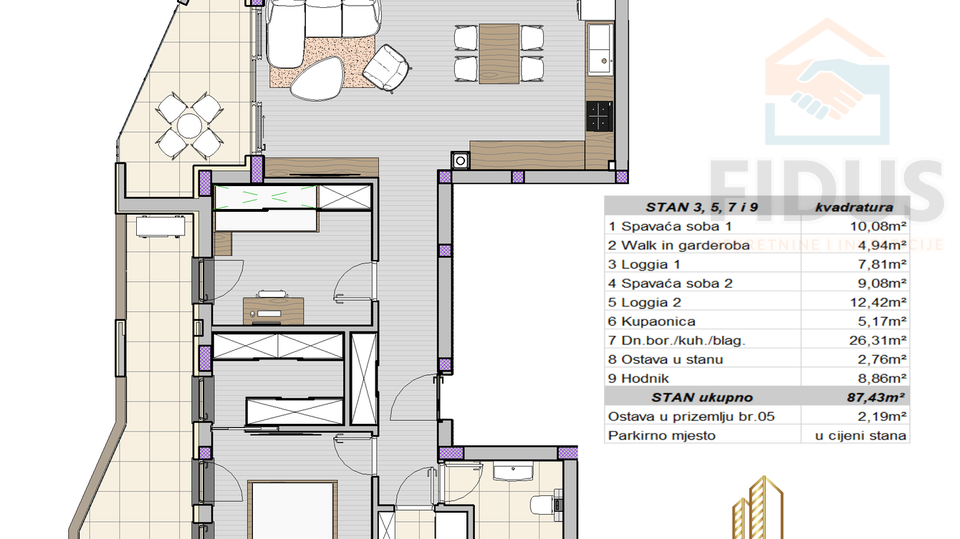 Wohnung, 87 m2, Verkauf, Osijek - Bosutsko naselje